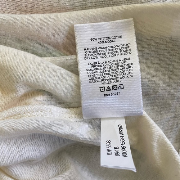 Express OneEleven Long Sleeve Tee Women’s Medium Cream Colorful Stripes Crop NWT - Picture 3 of 6